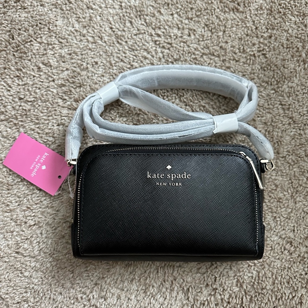 Kat Spade Brand New w/ Tags black small duo zip cross body bag